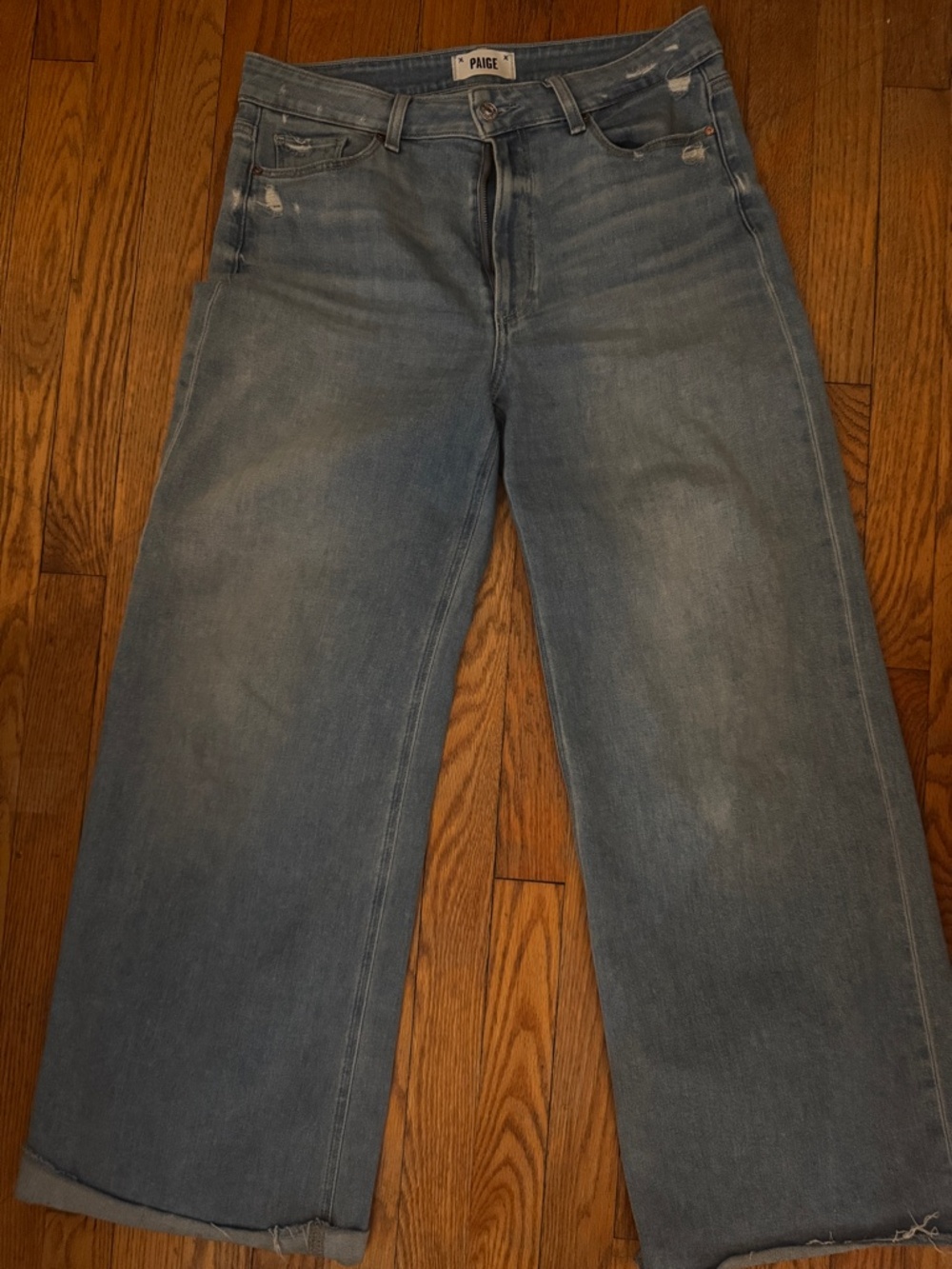 PAIGE Light Blue Wide Leg Jeans - Picture 9 of 9